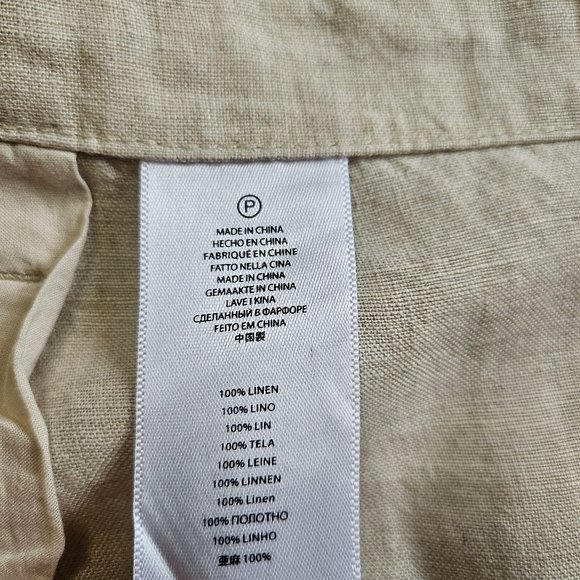 Michael Kors Woman's Cream 100% Linen Cargo Paints Size 14 - Picture 9 of 10